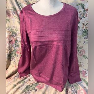 Women's Pleated Front Long-Sleeve Top